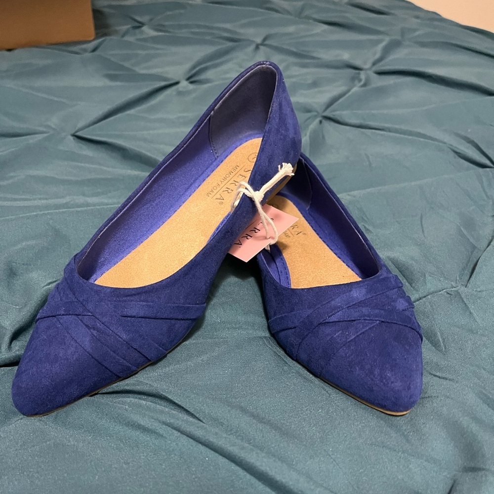 Navy Pointed Flats